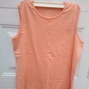 Studio Works Women's Lt. Orange Tank Top Size 1X